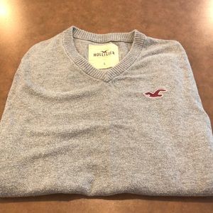 Gray Hollister V-Neck Sweater